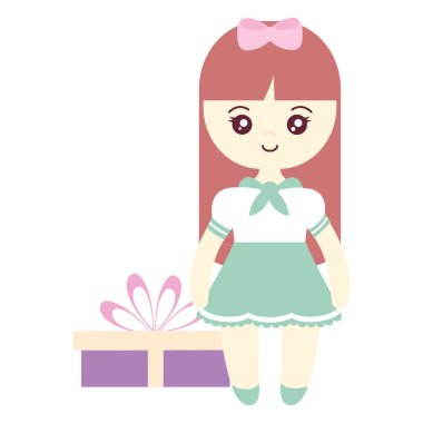 hediye ile şirin ve küçük kız