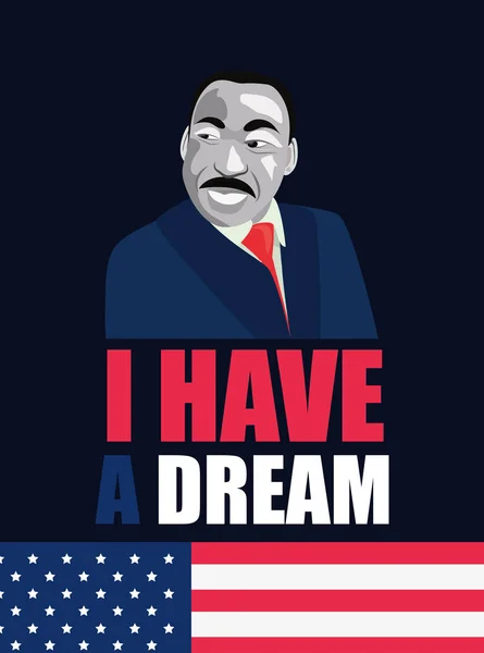 Martin Luther King jr retrato — Vector de stock