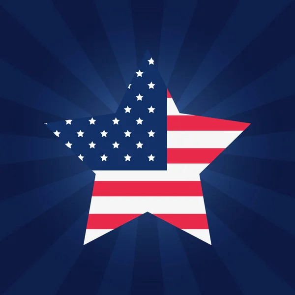 Amerikanische Flagge Stern patriotisches Symbol — Stockvektor