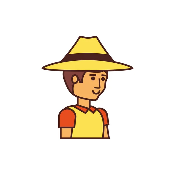 Turista hombre con sombrero carácter avatar — Vector de stock