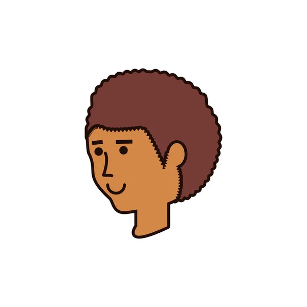 Joven cabeza avatar carácter — Vector de stock