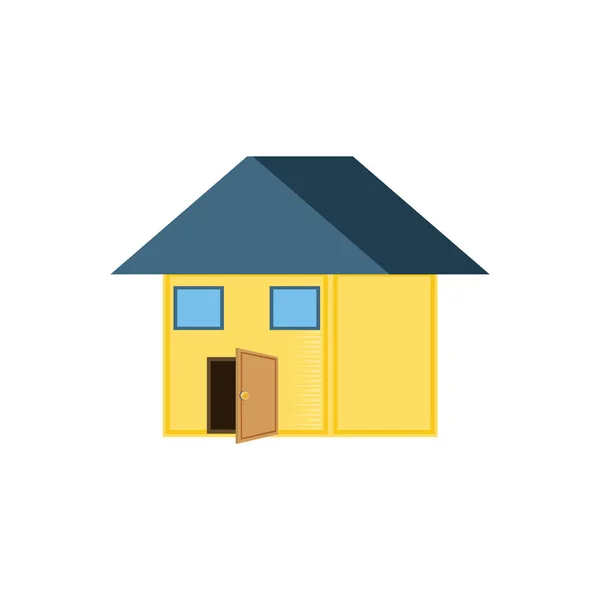 House facase exterior icon — Stock Vector