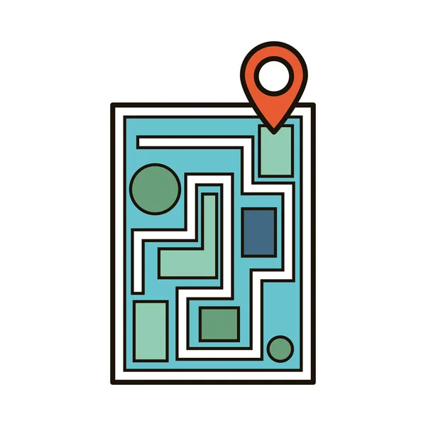 Guía de mapa de papel con ubicación pin — Archivo Imágenes Vectoriales