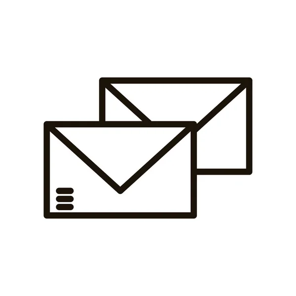 Envelopes e-mails ícones isolados —  Vetores de Stock