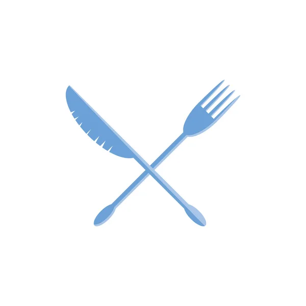 Messer mit gekreuzter Gabel — Stockvektor