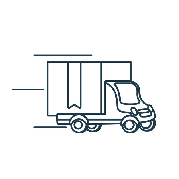 Entrega servicio camión aislado icono — Vector de stock