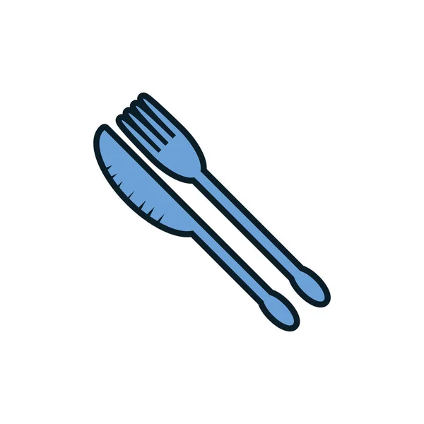 Tenedor y cuchillo icono — Vector de stock