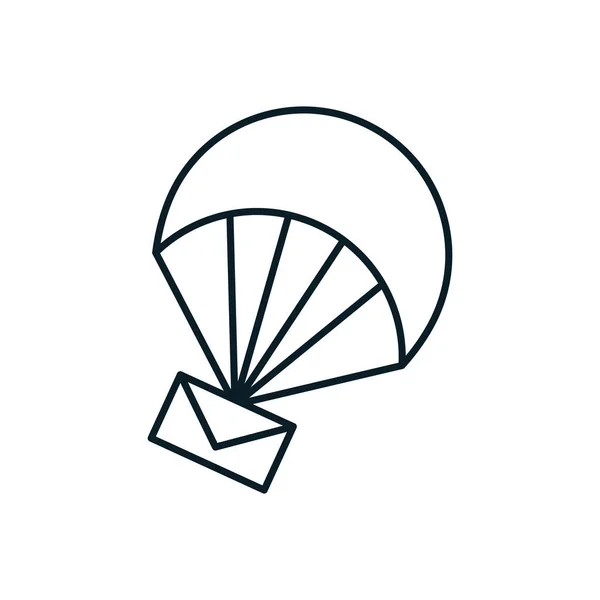 Парашут літає з послугою доставки конвертів — стоковий вектор