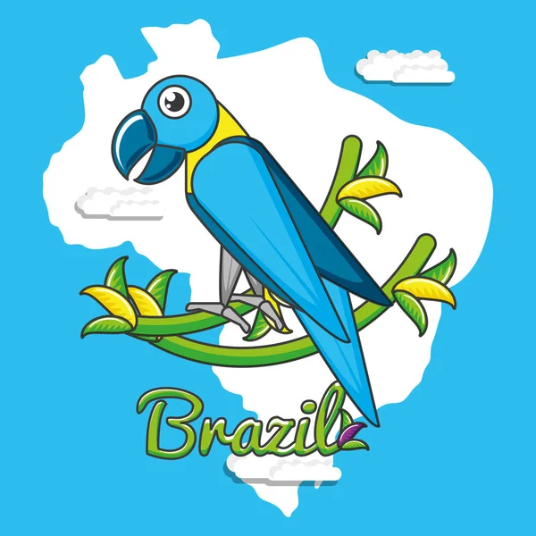 Brezilyalı papağan kültür simgeleri — Stok Vektör