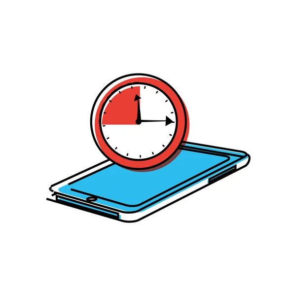 Συσκευή smartphone με χρονόμετρο — Διανυσματικό Αρχείο