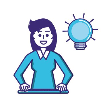 ampul ile şık iş kadını