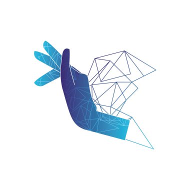 elektrik devre ve geometrics hatları ile insan el