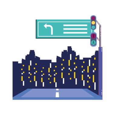 trafik ışığı sahne simgesi olan şehir yol