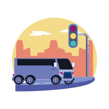 trafik ışığı semafor kamyonetle araba
