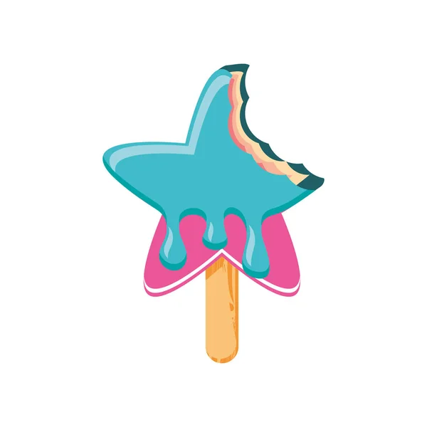 Delicious ice cream in stick — Stock Vector