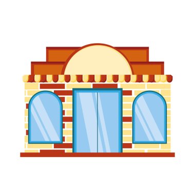 dondurma deposu cephesi şemsiye vektör çizim tasarım ile