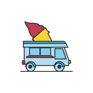 Dondurma araba izole simgesi