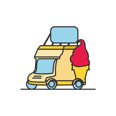 Dondurma araba izole simgesi