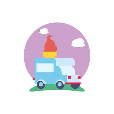 Dondurma araba izole simgesi