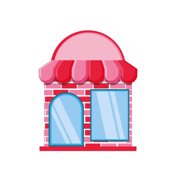 Façade magasin de crème glacée avec parasol — Image vectorielle