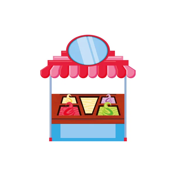 Ijs winkel kiosk geïsoleerde pictogram — Stockvector