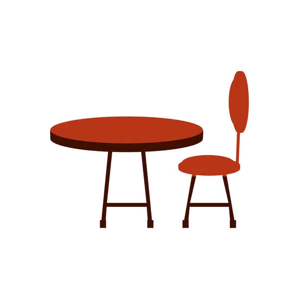 Sedia con tavolo icona isolata — Vettoriale Stock