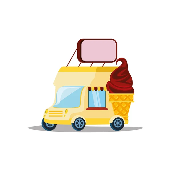 冰淇淋车隔离图标 — 图库矢量图片
