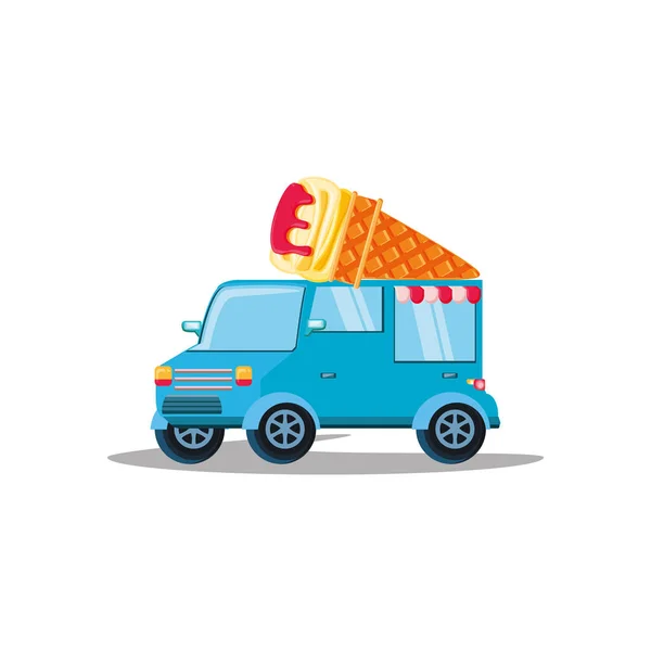 Helado coche aislado icono — Vector de stock