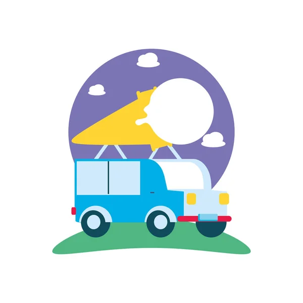 Helado coche aislado icono — Vector de stock