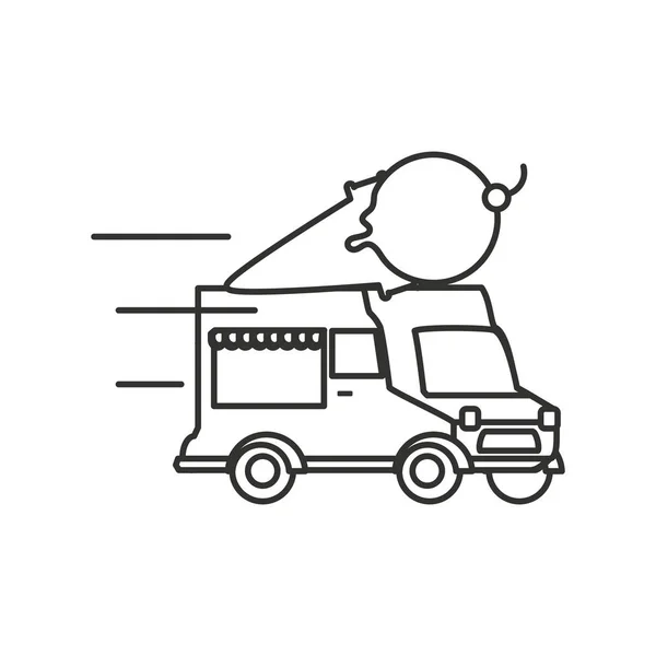 Helado coche aislado icono — Vector de stock