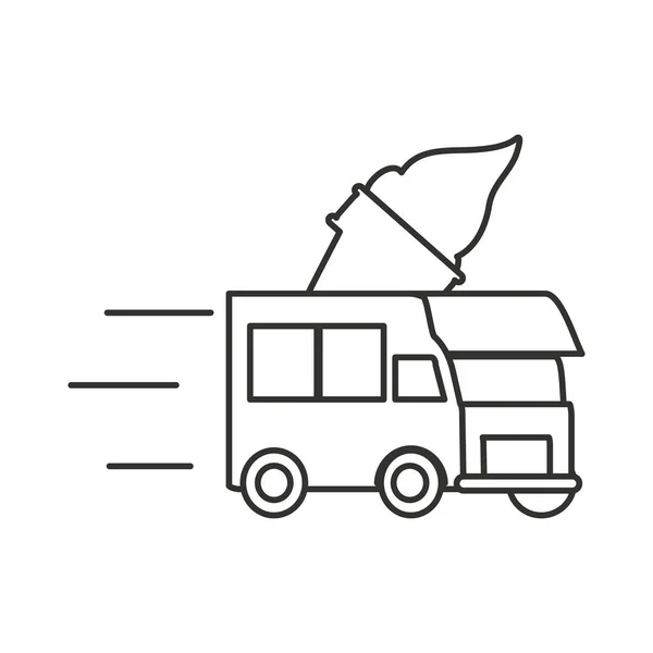 Crème glacée voiture icône isolée — Image vectorielle
