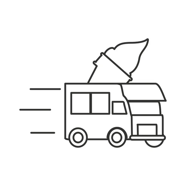 Helado coche aislado icono — Vector de stock