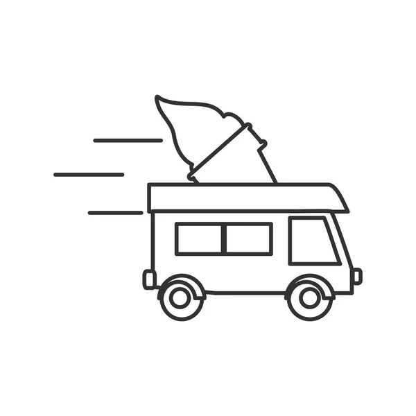Ice cream car isolated icon — Stock Vector