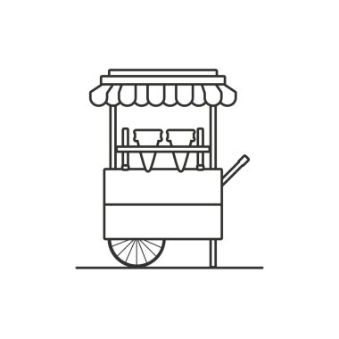 dondurma dükkanı kiosk izole simgesi