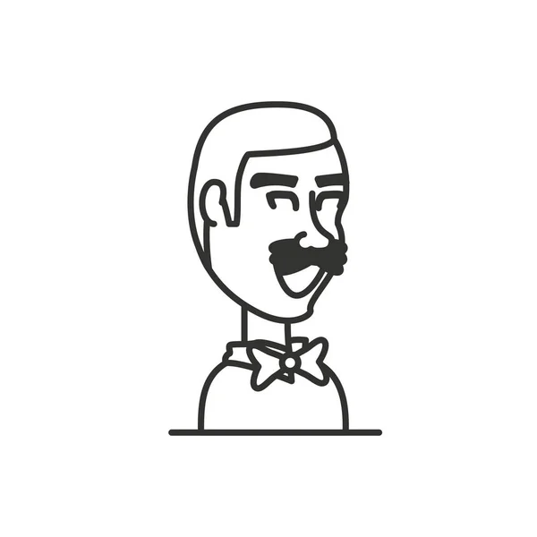 Homem com bigode avatar personagem — Vetor de Stock