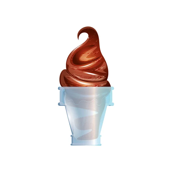 美味的冰淇淋在杯子隔离图标 — 图库矢量图片