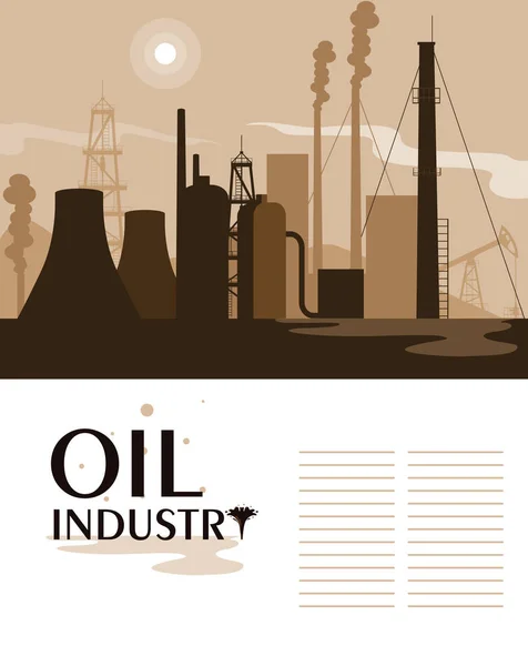 Olie industrie scène met plant-gasleiding — Stockvector