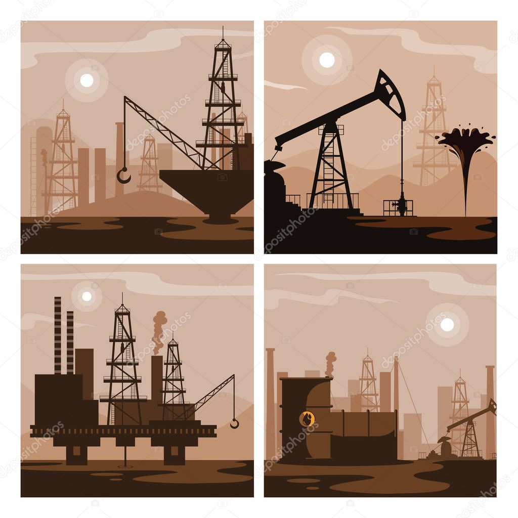 oil industry group scenes