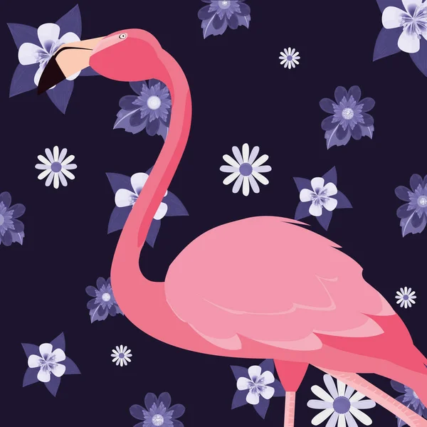 火烈鸟可爱的花 — 图库矢量图片