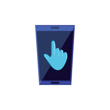 işaretçi el ile Smartphone aygıtı