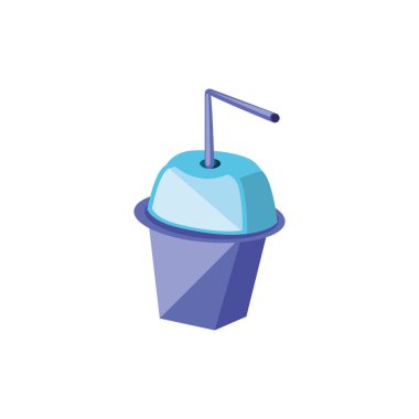 şişe içecek saman izole simgesiyle