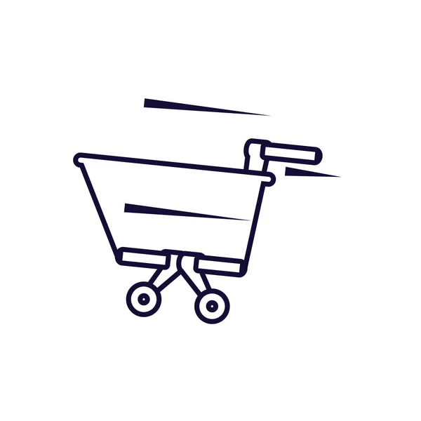 Shopping cart isolated icon — Stock Vector