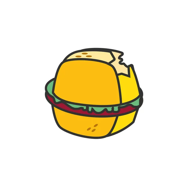 햄버거 패스트 푸드 고립 된 아이콘 — 스톡 벡터