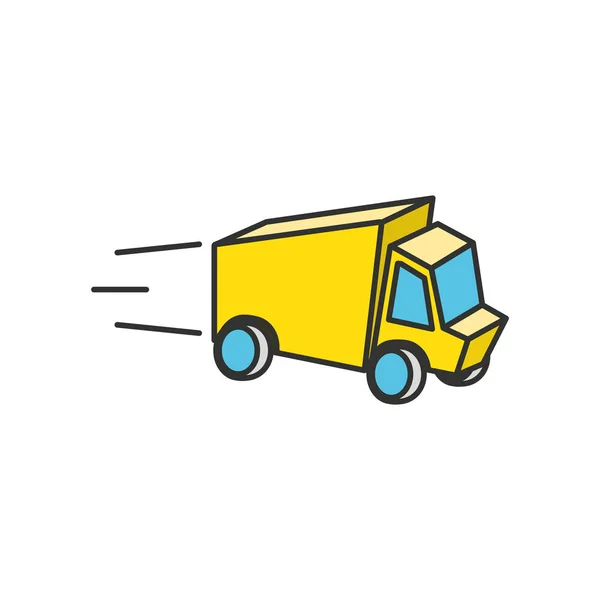Levering truck geïsoleerde pictogram — Stockvector