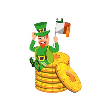 cin ile bayrak İrlandalı ve madeni paralar