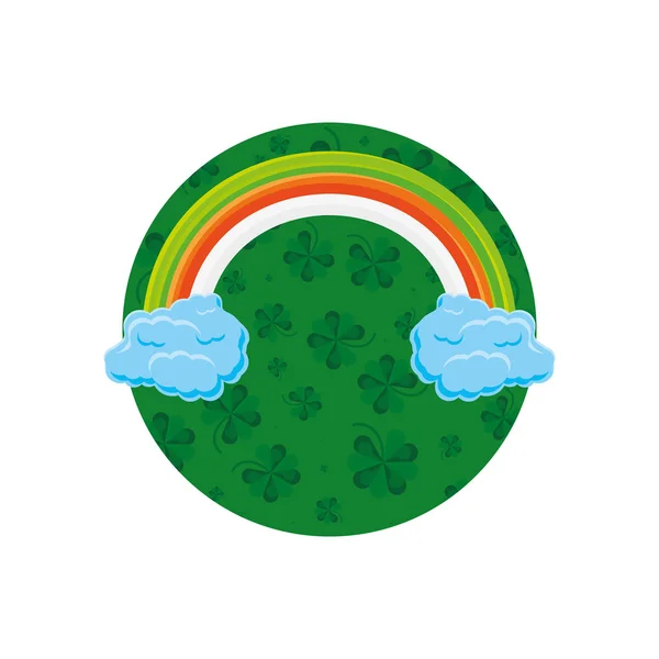 Rainbow çerçevesinde döngüsel bulutlar ile — Stok Vektör
