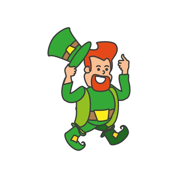 Leprechaun with hat avatar character — Stock Vector