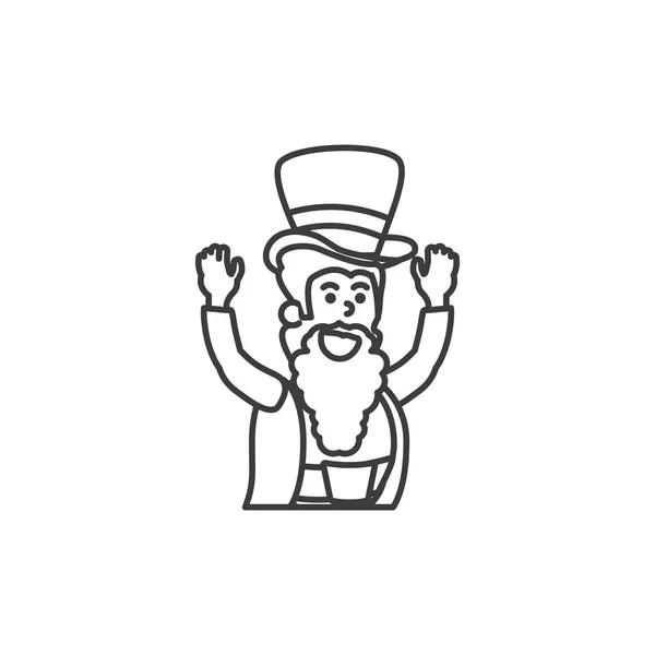 Leprechaun avec chapeau avatar caractère — Image vectorielle