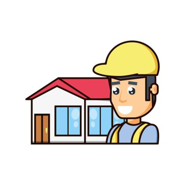 İnşaat işçisi dış ev ile