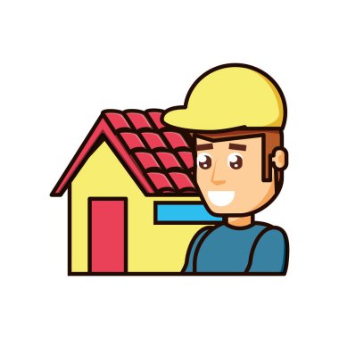 İnşaat işçisi dış ev ile